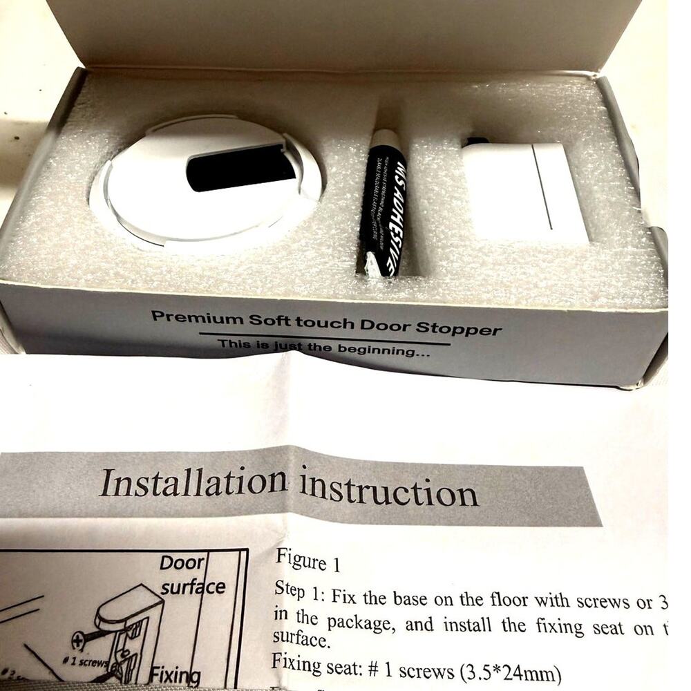 SKU3219 Premium Soft Touch Magnetic Door Stopper White New in Box